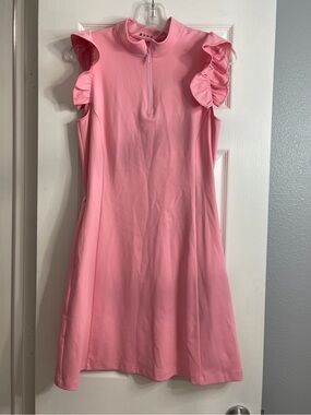 Byrdie Golf Social Wear Flutter Sleeve Athletic Dress Pink Sz Small